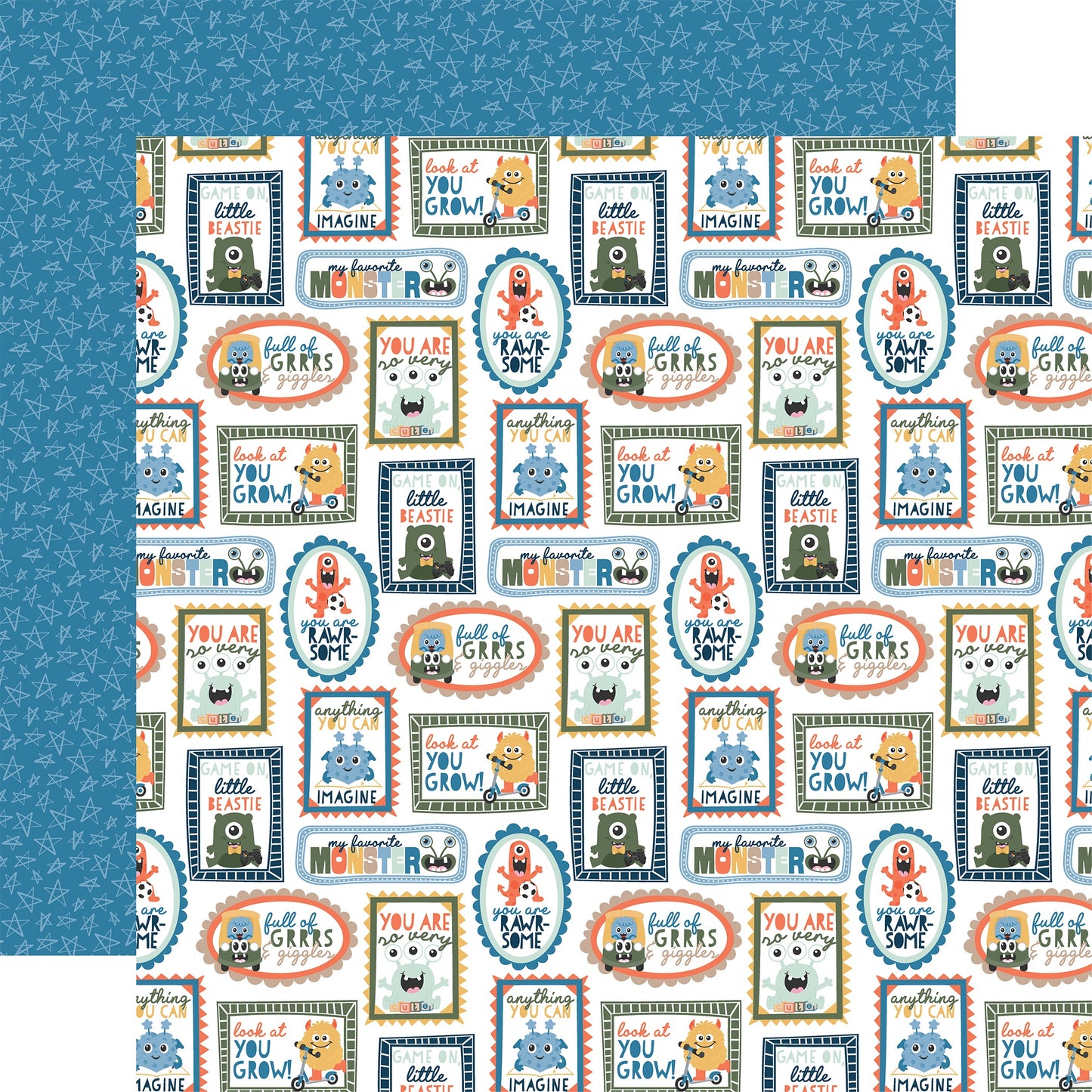 Echo Park My Favorite Monster Cardstock 12"X12"-Select Style