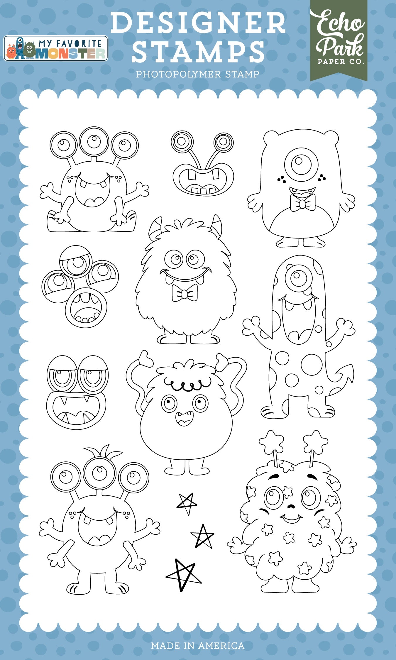 Echo Park My Favorite Monster Stamp Set-Monsters At Play