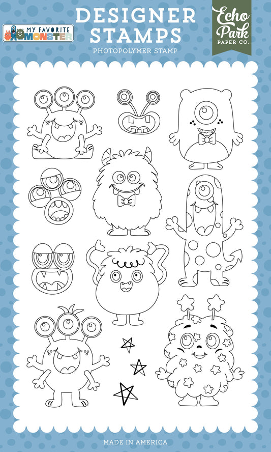 Echo Park My Favorite Monster Stamp Set-Monsters At Play