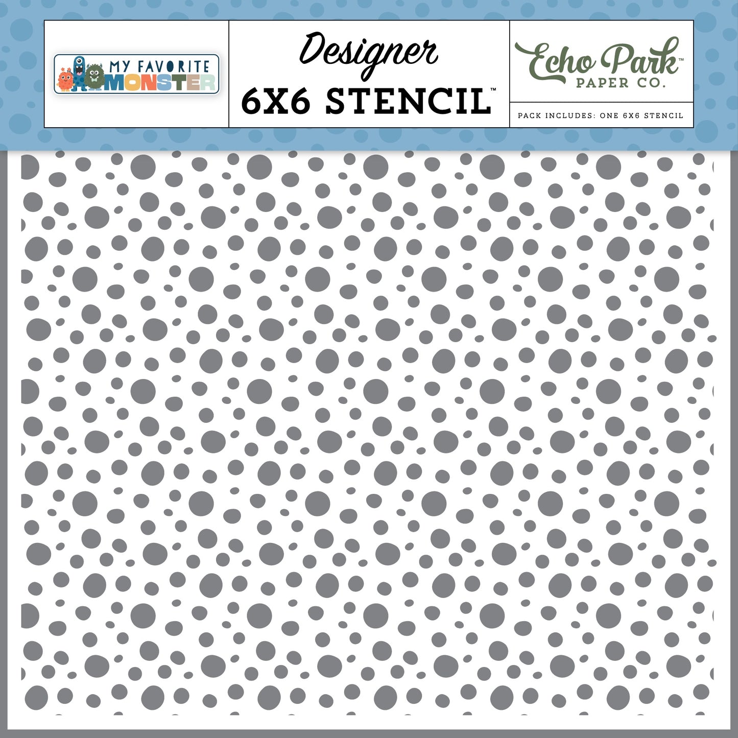 Echo Park My Favorite Monster Stencil 6"X6"-Bubble Monster