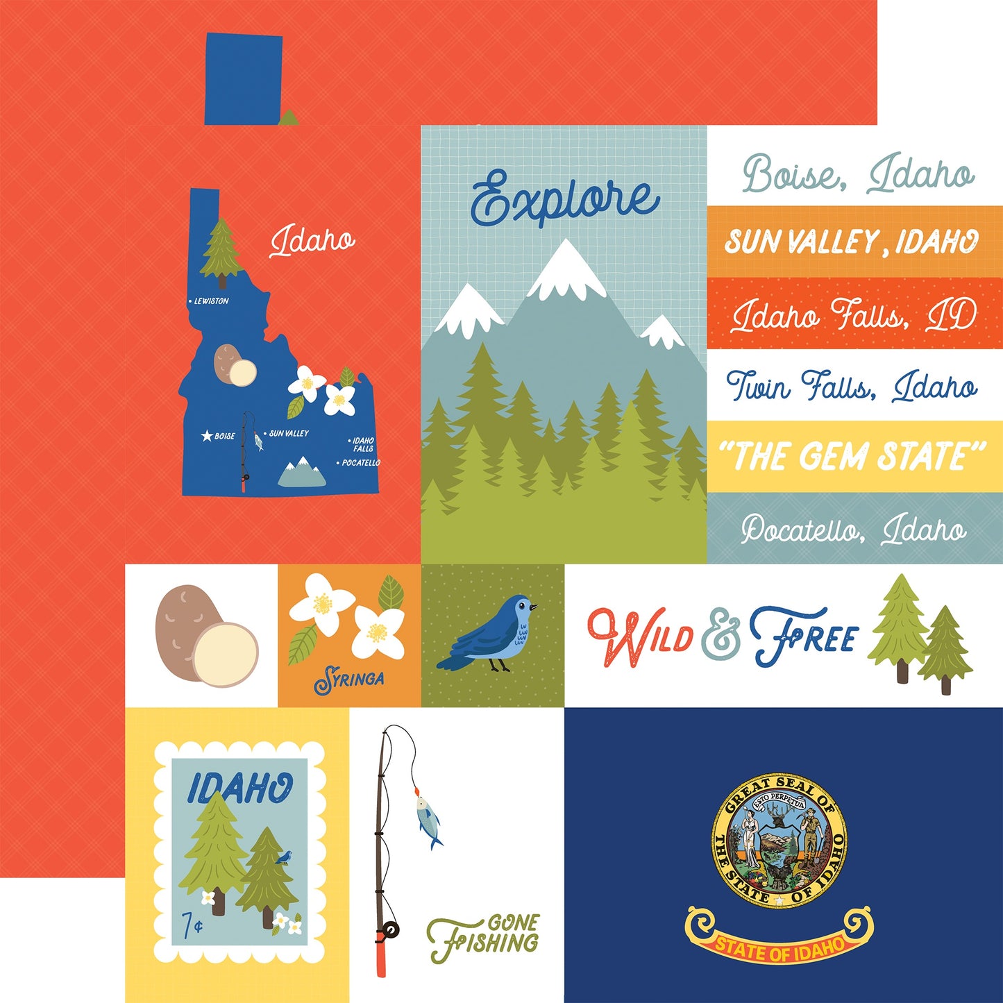 Echo Park Our United States Cardstock 12"X12"-Select Style