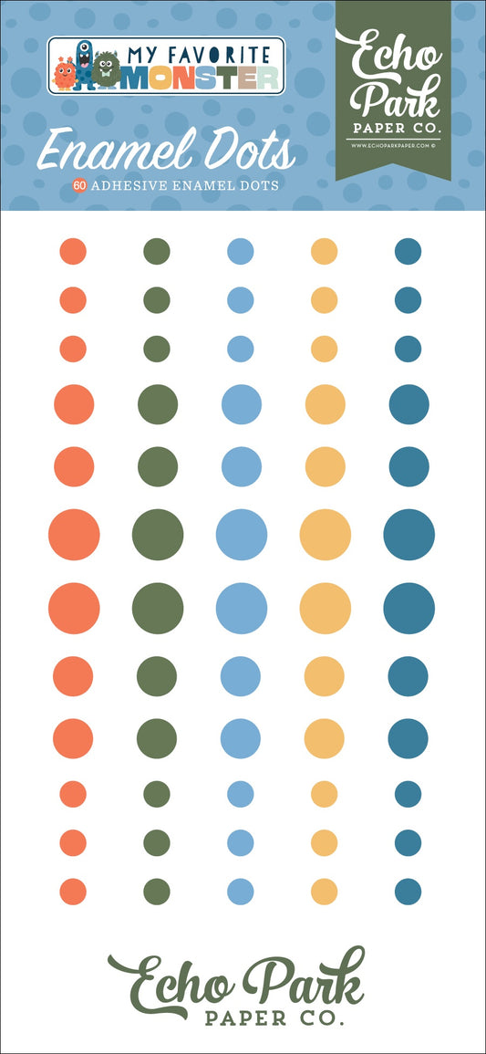 Echo Park Adhesive Enamel Dots-My Favorite Monster