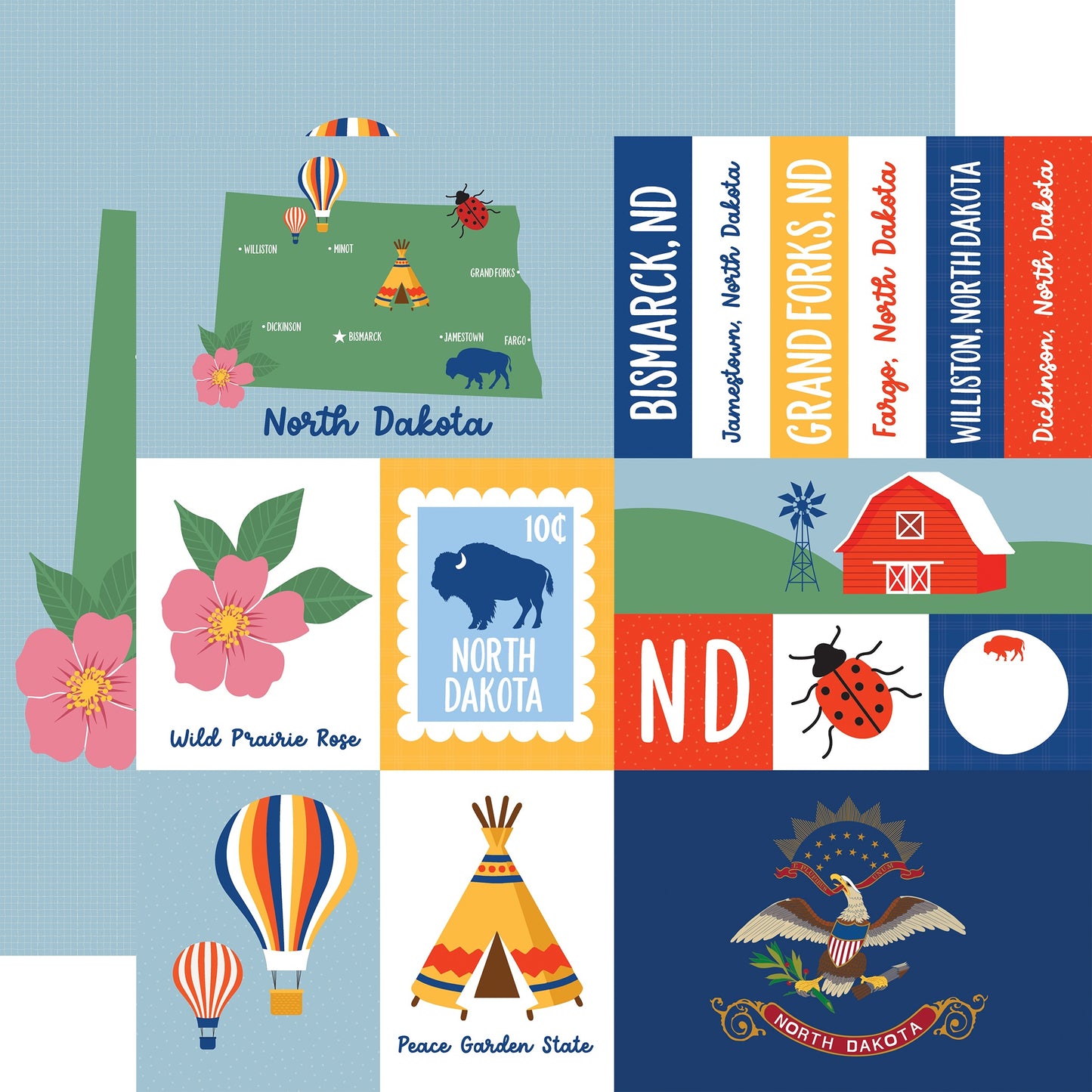 Echo Park Our United States Cardstock 12"X12"-Select Style