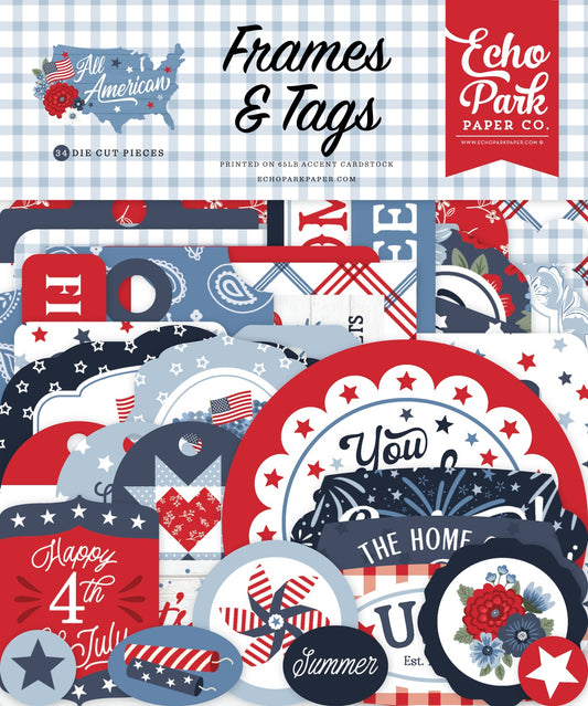 Echo Park Frames & Tags Ephemera-All American