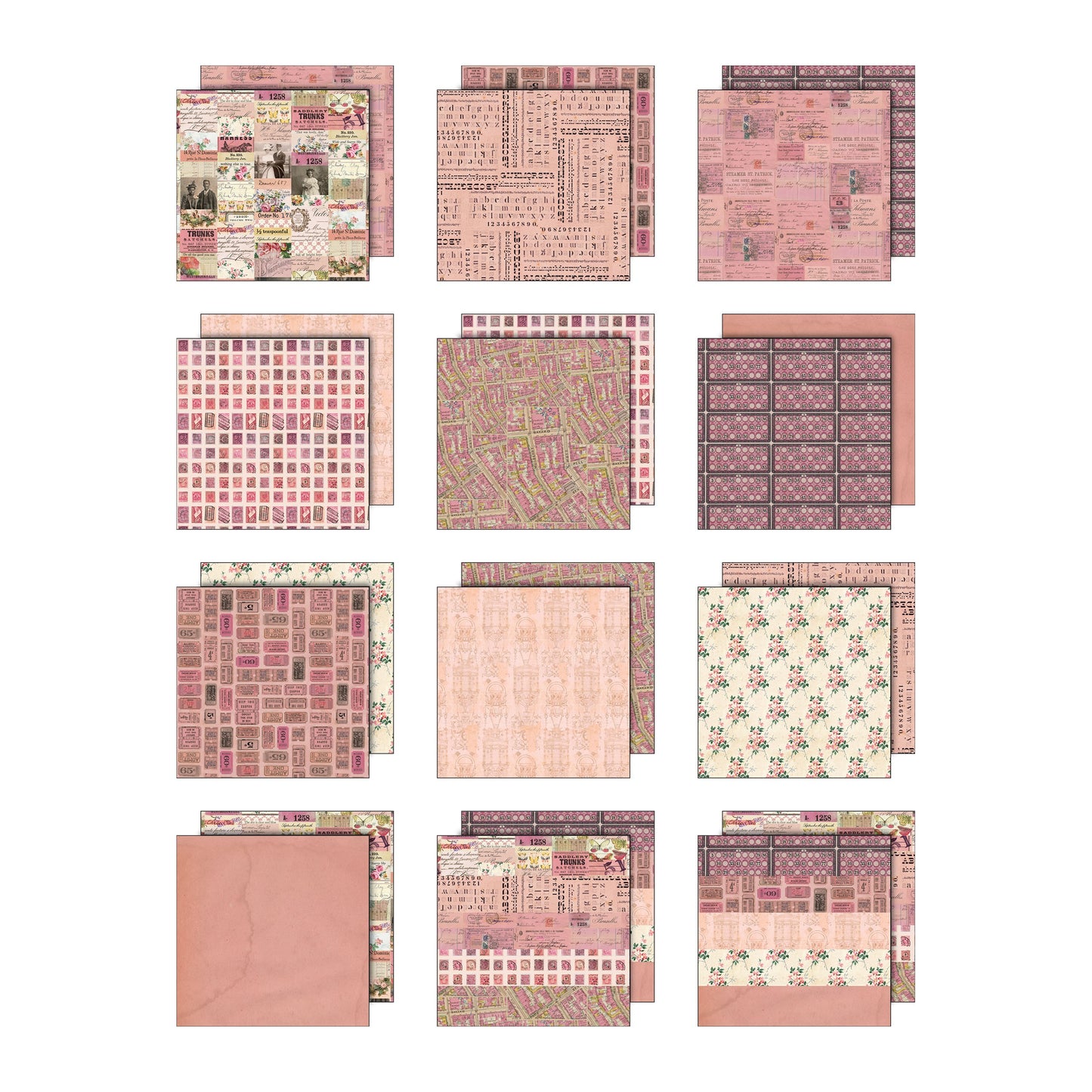 Idea-ology Double- Sided Cardstock 12"X12" 12/Pkg-Palette Collection: Pink