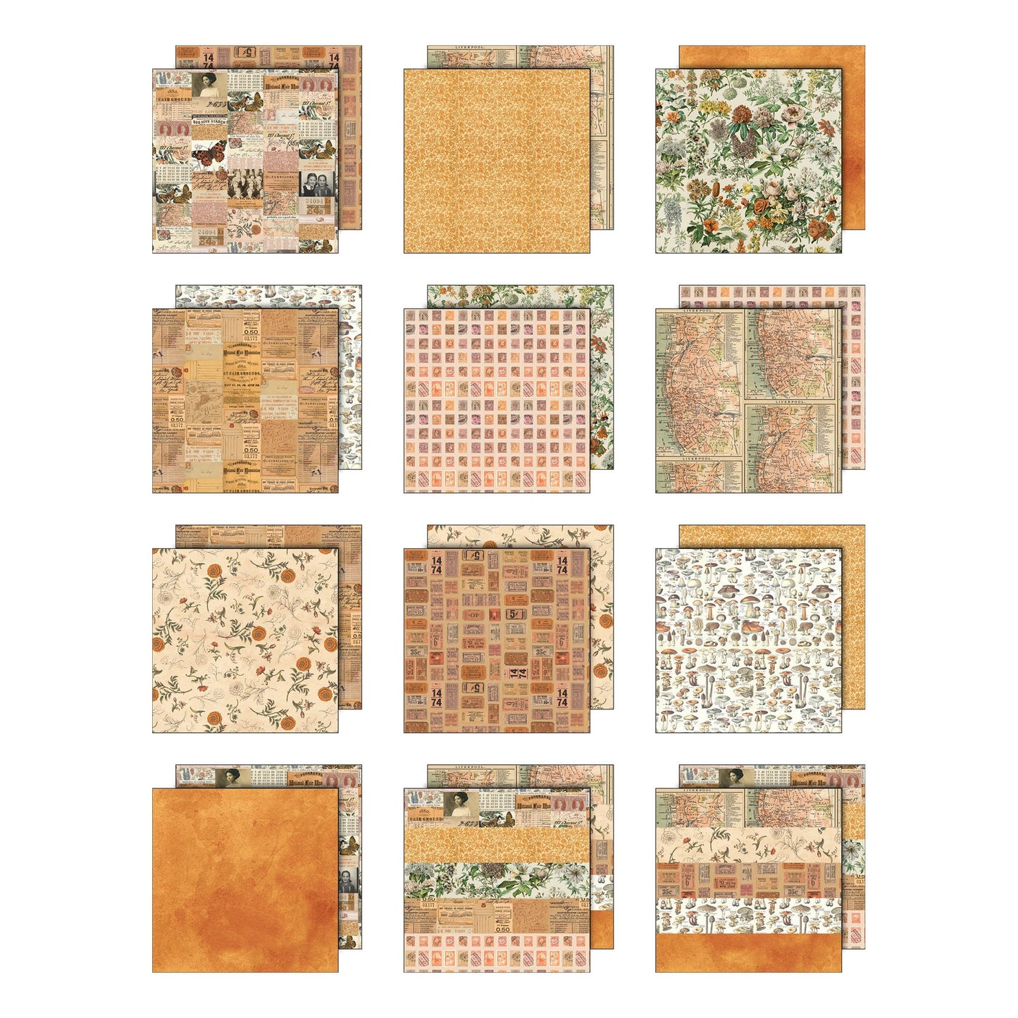 Idea-ology Double-Sided Cardstock 8"X8" 12/Pkg-Palette Collection: Orange