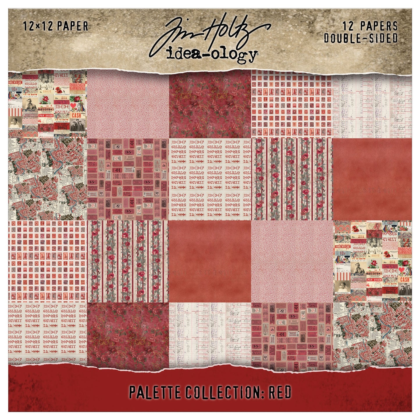 Idea-ology Double- Sided Cardstock 12"X12" 12/Pkg-Palette Collection: Red