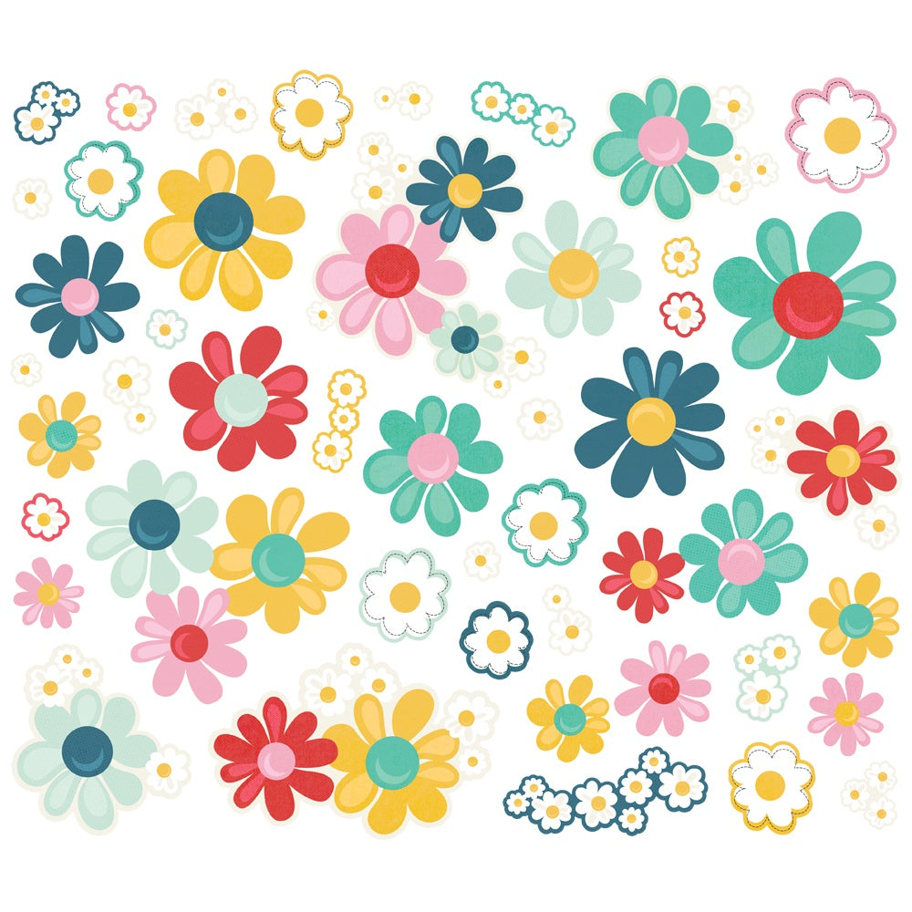 Simple Stories Floral Bits & Pieces Die Cuts-Say Cheese Happiest Place