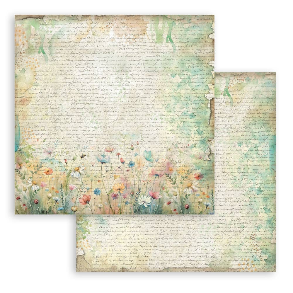 Stamperia Backgrounds Double-Sided Paper Pad 12"x12" 10/Pgk-Daisy Art