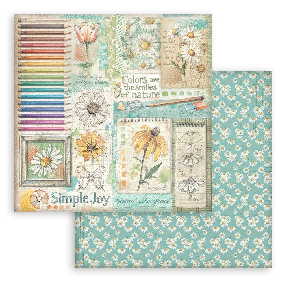 Stamperia Scrapbooking Double-Sided Paper Pad 12"x12" 10/Pkg-Daisy Art