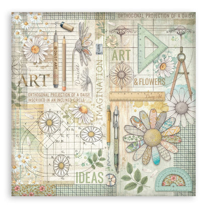 Stamperia Single-Sided Paper Pad 12"x12" 22/Pkg-Daisy Art
