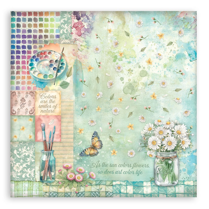 Stamperia Single-Sided Paper Pad 12"x12" 22/Pkg-Daisy Art