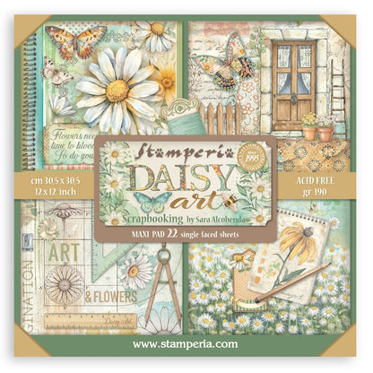 Stamperia Single-Sided Paper Pad 12"x12" 22/Pkg-Daisy Art