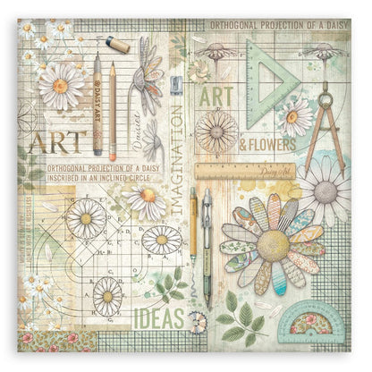 Stamperia Single-Sided Paper Pad 8"X8" 22/Pkg-Daisy Art