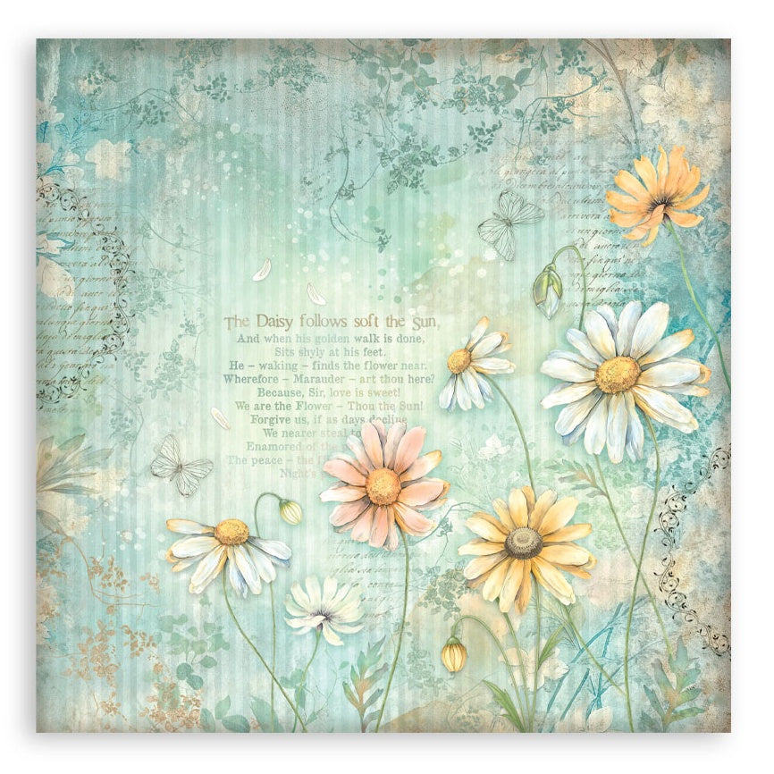 Stamperia Single-Sided Paper Pad 8"X8" 22/Pkg-Daisy Art