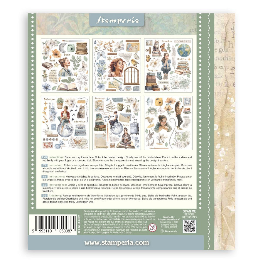 Stamperia Rub-On Selection  8X9  6/Pkg-Secret Diary