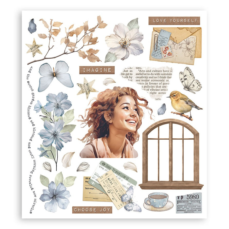 Stamperia Rub-On Selection  8X9  6/Pkg-Secret Diary