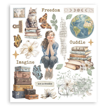 Stamperia Rub-On Selection  8X9  6/Pkg-Secret Diary