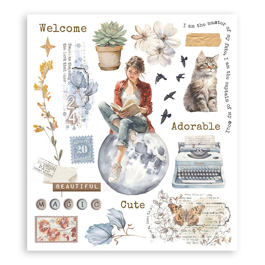 Stamperia Rub-On Selection  8X9  6/Pkg-Secret Diary