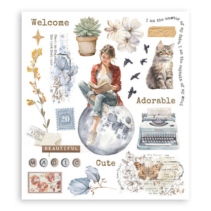 Stamperia Rub-On Selection  8X9  6/Pkg-Secret Diary