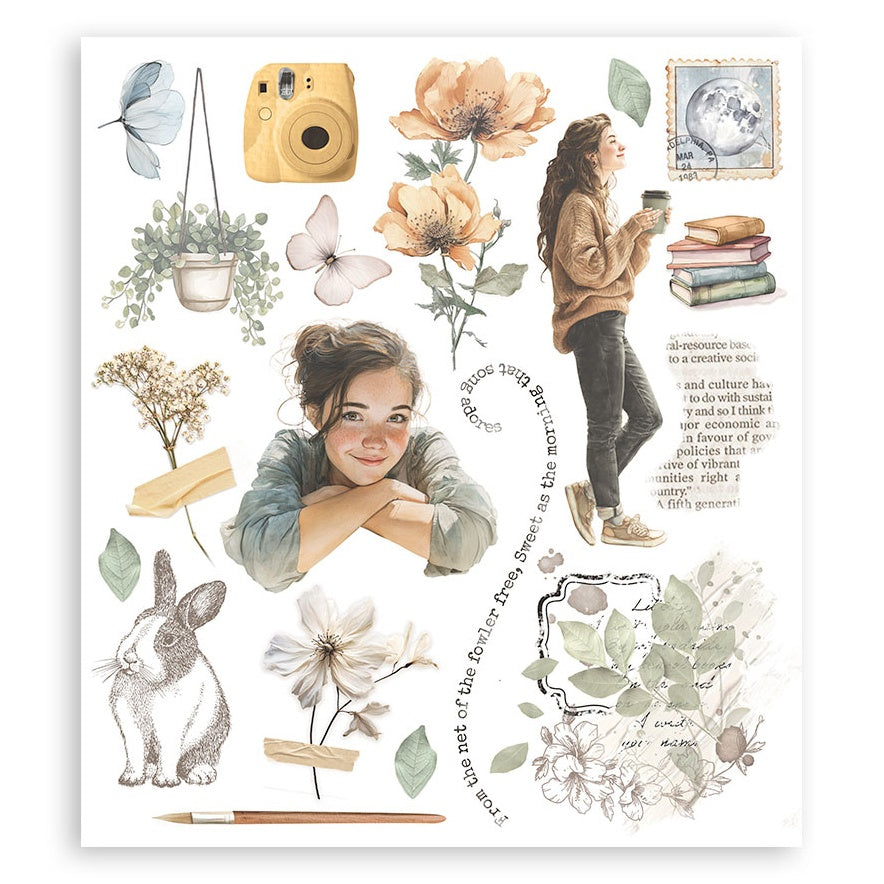 Stamperia Rub-On Selection  8X9  6/Pkg-Secret Diary