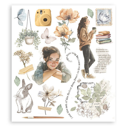 Stamperia Rub-On Selection  8X9  6/Pkg-Secret Diary