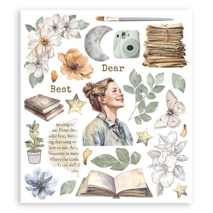 Stamperia Rub-On Selection  8X9  6/Pkg-Secret Diary