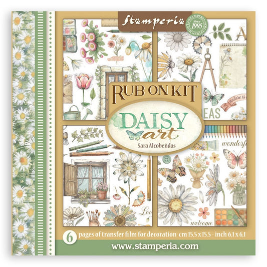Stamperia Assortment Rub-On Kit 6/Pkg-Daisy Art