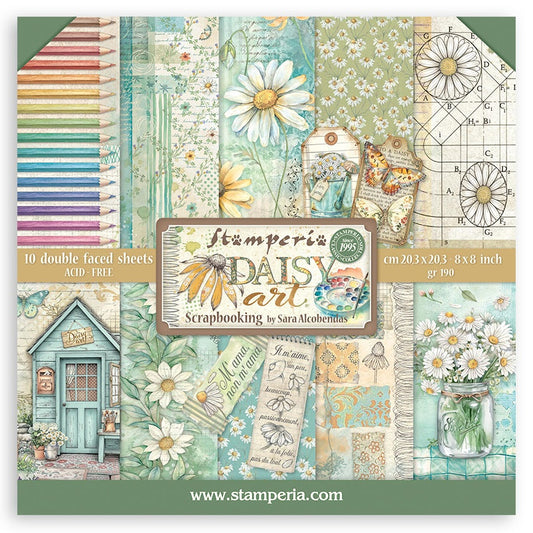 Stamperia Scrapbooking Double-Sided Paper Pad 8"X8" 10/Pkg-Daisy Art