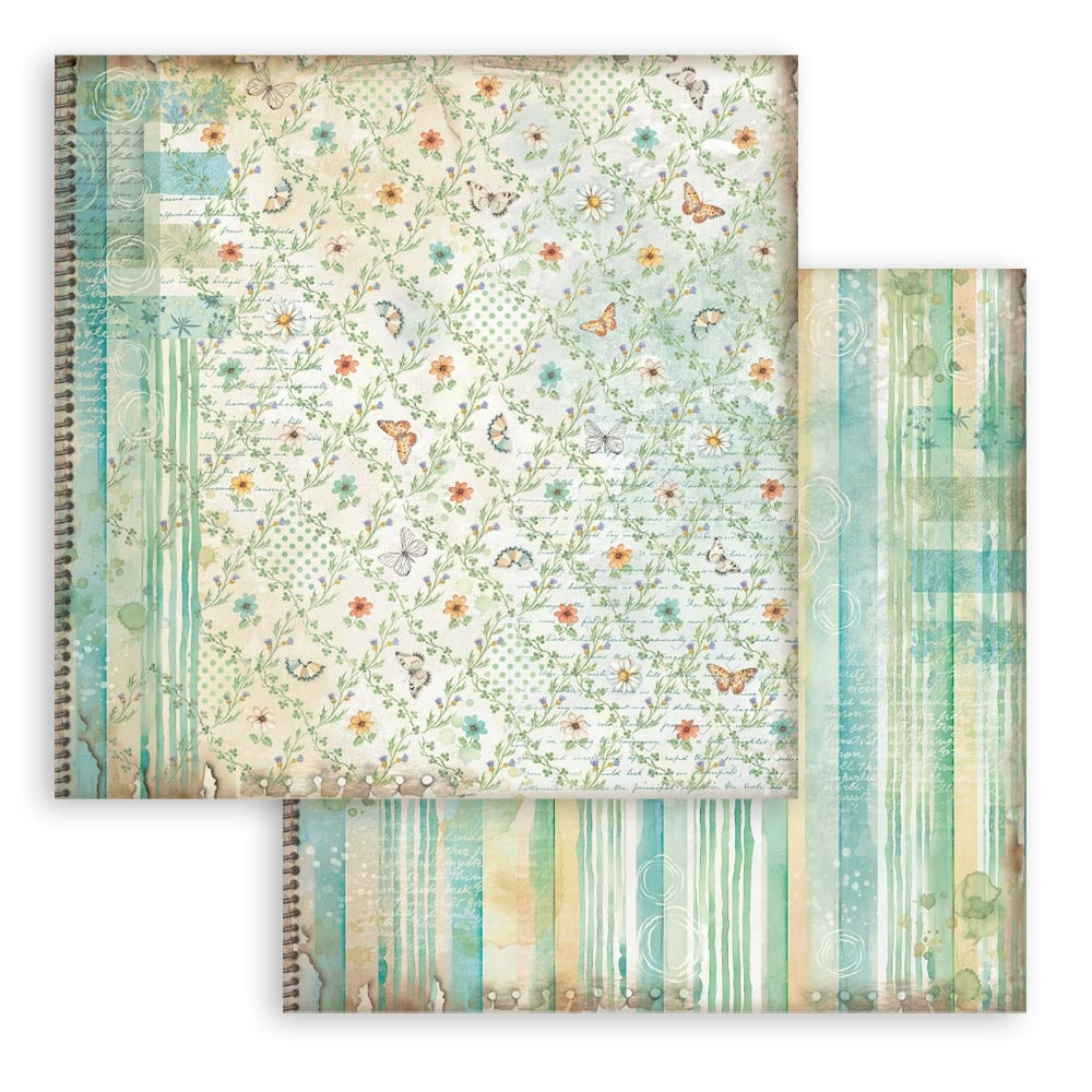 Stamperia Backgrounds Double-Sided Paper Pad 8"X8" 10/Pkg-Daisy Art