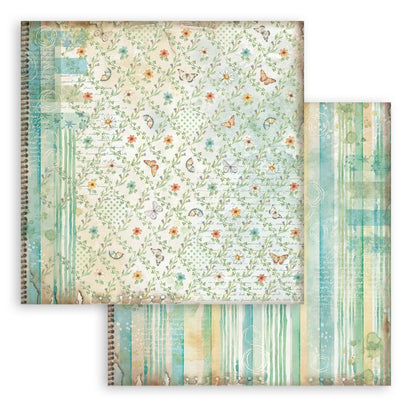 Stamperia Backgrounds Double-Sided Paper Pad 8"X8" 10/Pkg-Daisy Art