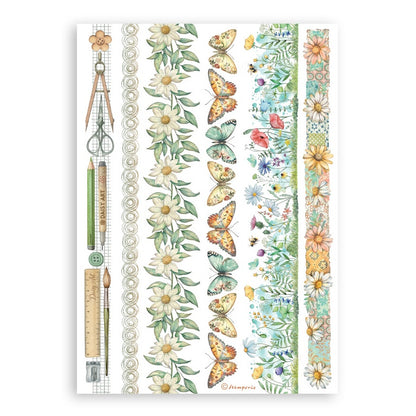 Stamperia A5 Washi Pad 8/Pkg-Daisy Art