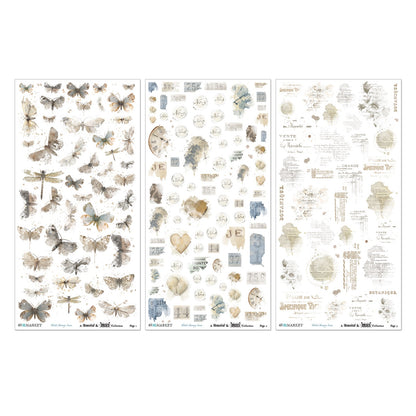 49 and Market Blendable Rub-On Transfer Set 6"X12"-Faded Memory Lane