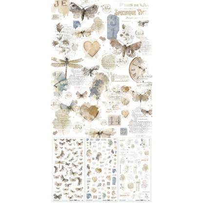 49 and Market Blendable Rub-On Transfer Set 6"X12"-Faded Memory Lane