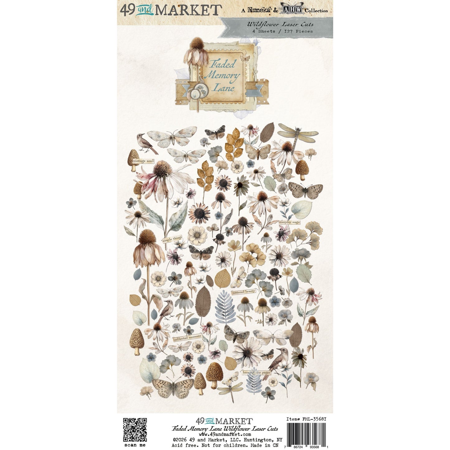 49 and Market Laser Cut Outs-Wildflowers, Faded Memory Lane