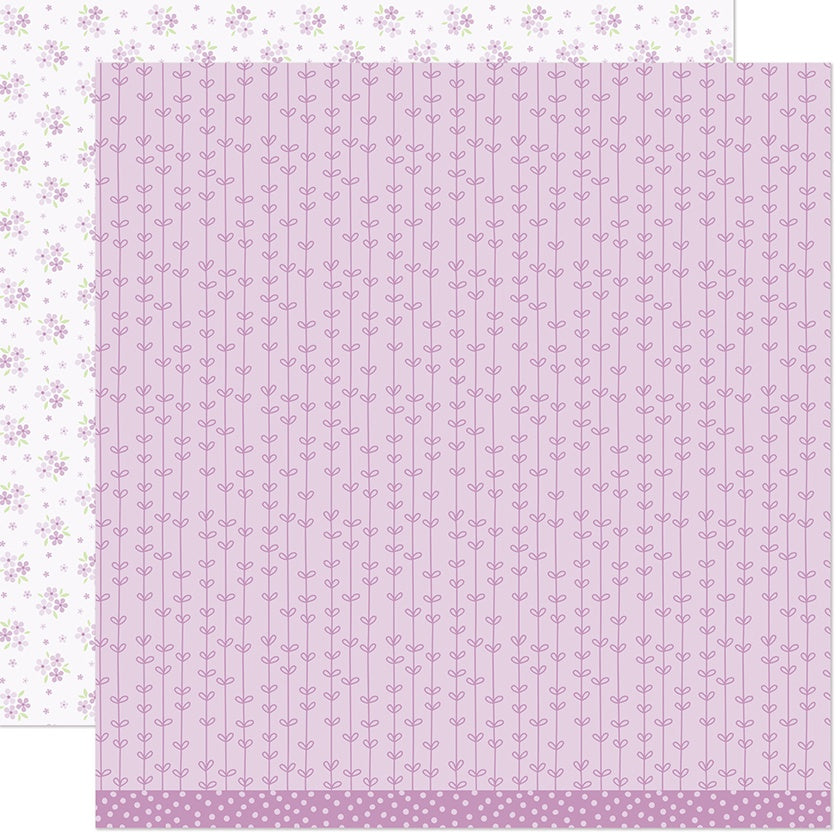 Lawn Fawn Paper 12x12 -Blissful Blossoms, Verbena