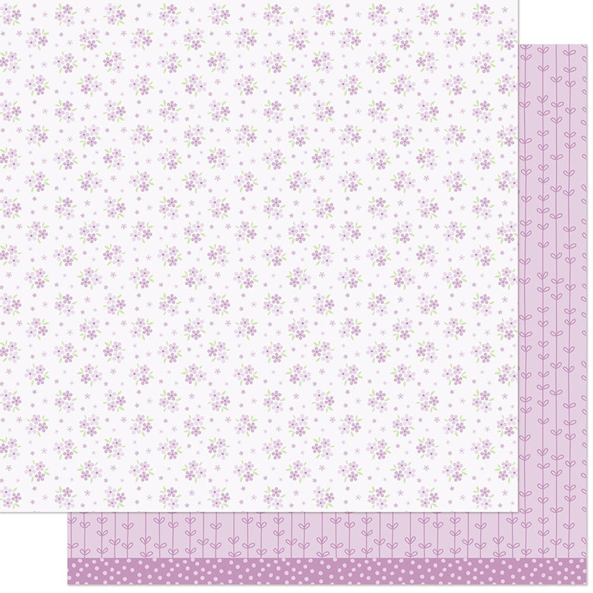 Lawn Fawn Paper 12x12 -Blissful Blossoms, Verbena