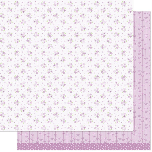 Lawn Fawn Paper 12x12 -Blissful Blossoms, Verbena