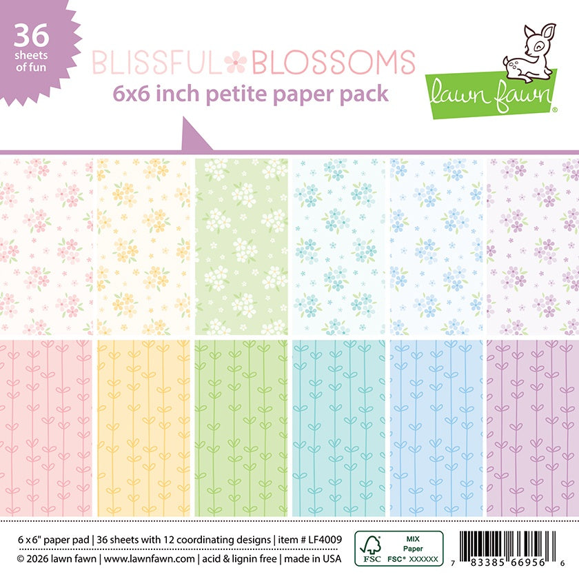 Lawn Fawn Petite Paper Pack 6"x6" -Blissful Blossoms