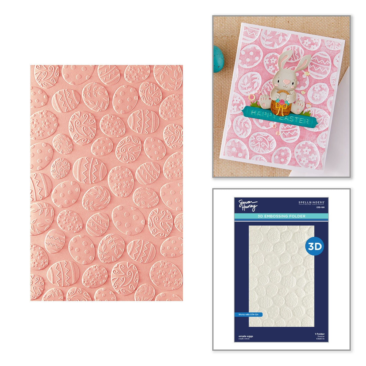 Spellbinders 3D Embossing Folder by Simon Hurley-Ornate Eggs
