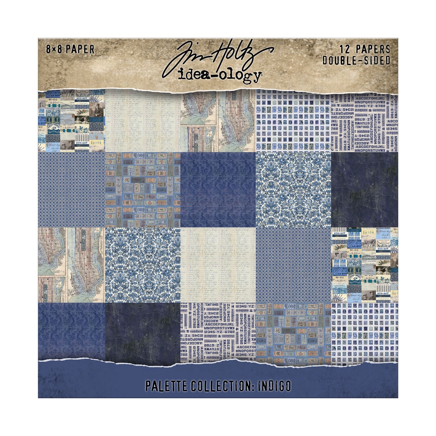 Idea-ology Double-Sided Cardstock 8"X8" 12/Pkg-Palette Collection: Indigo