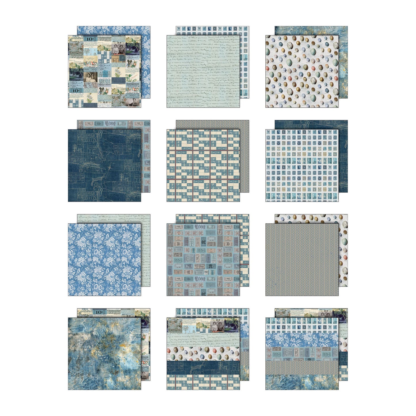 Idea-ology Double-Sided Cardstock 8"X8" 12/Pkg-Palette Collection: Blue
