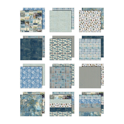 Idea-ology Double-Sided Cardstock 8"X8" 12/Pkg-Palette Collection: Blue