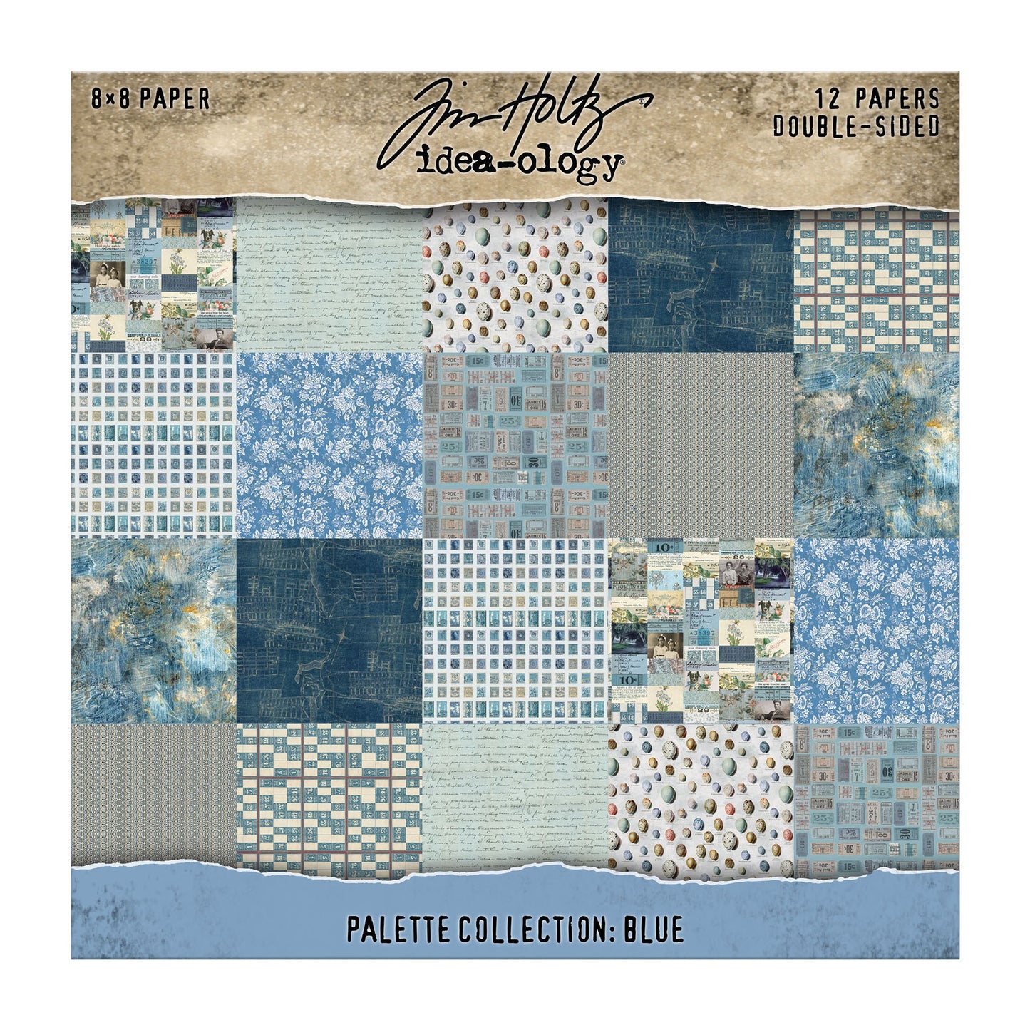Idea-ology Double-Sided Cardstock 8"X8" 12/Pkg-Palette Collection: Blue