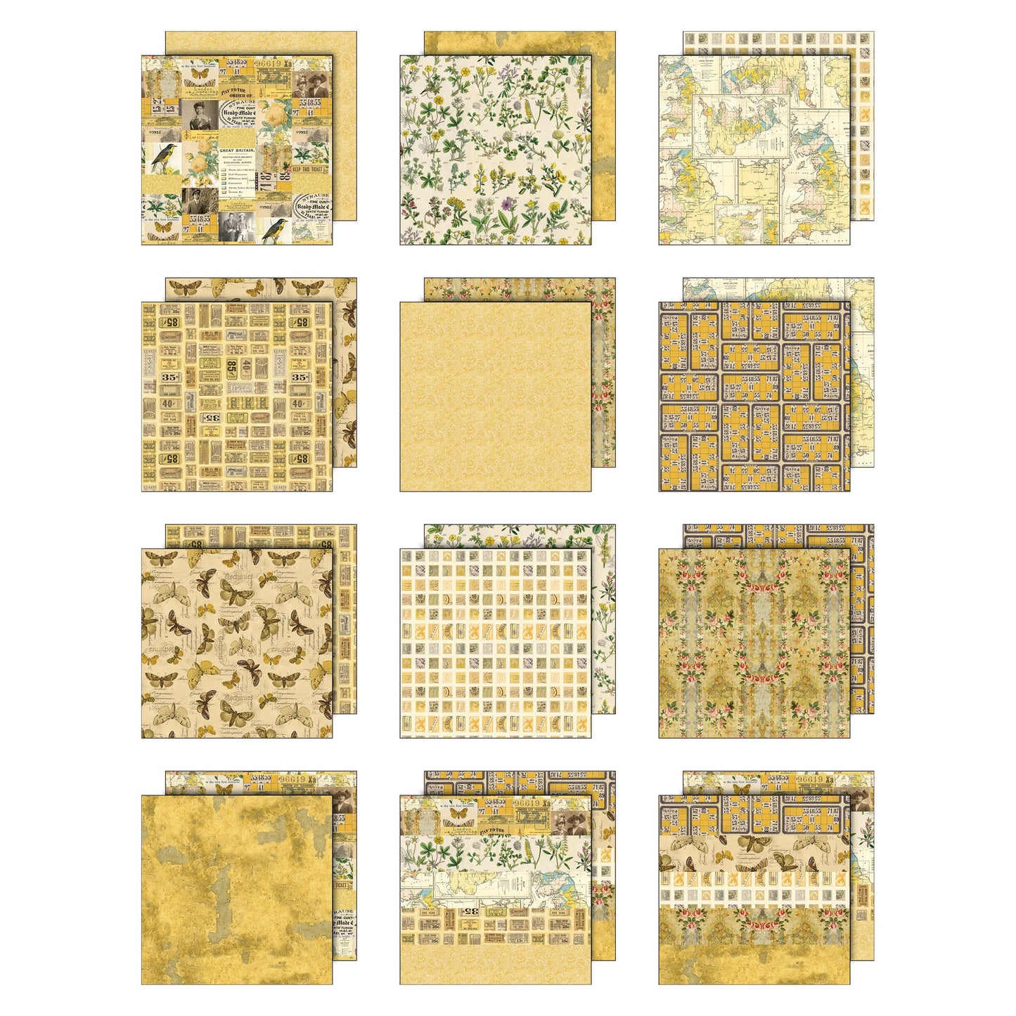 Idea-ology Double- Sided Cardstock 12"X12" 12/Pkg-Palette Collection: Yellow