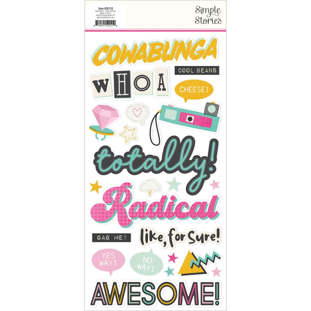 Simple Stories Foam Stickers-Totally 80's