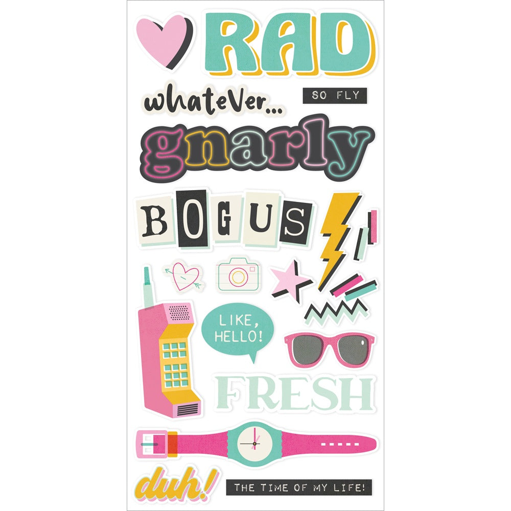 Simple Stories Foam Stickers-Totally 80's