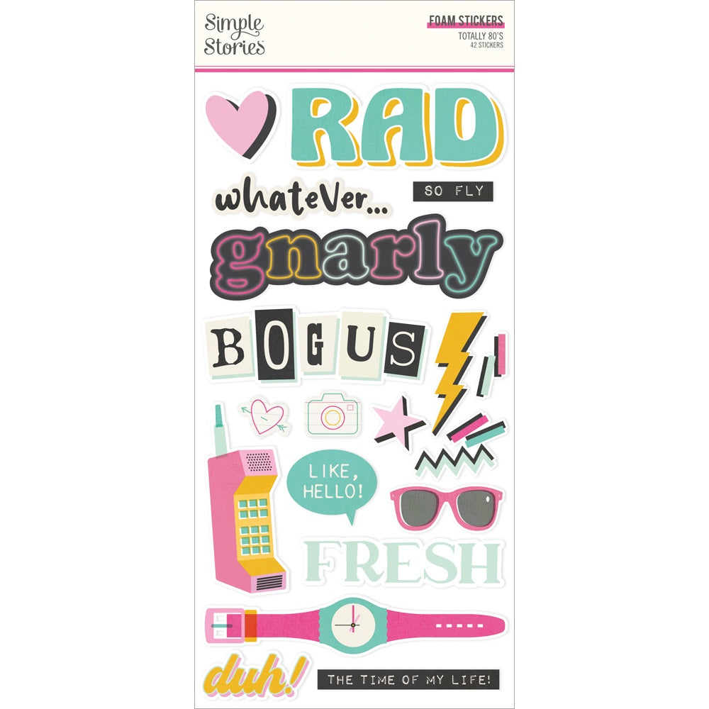 Simple Stories Foam Stickers-Totally 80's