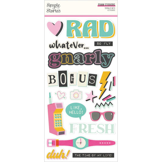 Simple Stories Foam Stickers-Totally 80's
