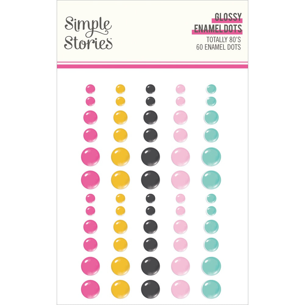 Simple Stories Glossy Enamel Dots-Totally 80's